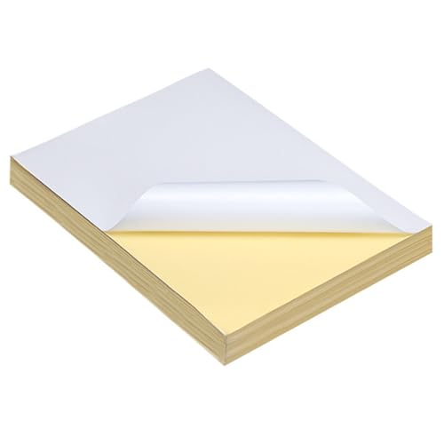 SEWACC 100 Stück Selbstklebendes Schreibpapier Weiß Bedruckbar für Tintenstrahl und Laserdrucker Leicht Ablösbar Geeignet für Büro Schule und Zuhause SEWACC 100 Stück Selbstklebendes Schreibpapier Weiß Bedruckbar für Tintenstrahl und Laserdrucker Leicht Ablösbar Geeignet für Büro Schule und Zuhause von SEWACC