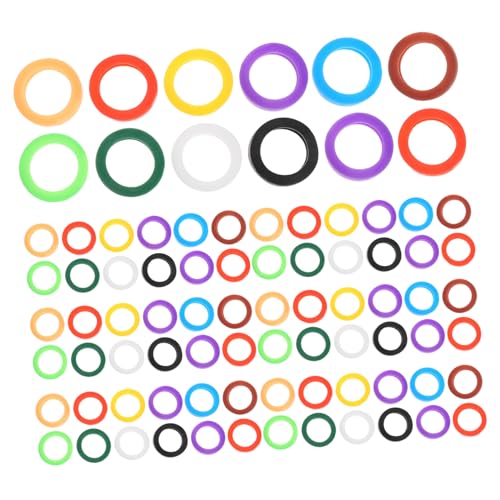 SEWACC 100 Stück Silikon Schlüsselhüllen Bunte Schlüsselkennzeichner Ringe Elastisch Flexibel Ölresistent Waschbar Für Einfache Schlüsselorganisation und Identifikation Zuhause und Büro SEWACC 100 Stück Silikon Schlüsselhüllen Bunte Schlüsselkennzeichner Ringe Elastisch Flexibel Ölresistent Waschbar Für Einfache Schlüsselorganisation und Identifikation Zuhause und Büro von SEWACC