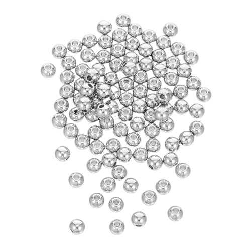 SEWACC 100 Stück Spacer Perlen Nahtlose Runde Metallperlen für Diy Schmuckherstellung Bastelprojekte und Ideen von SEWACC