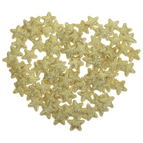 SEWACC 100 Stück Stern Stoff Applikationen Diy Weihnachtsdekorative Patches Goldene Stern Aufnäher für Kleidung und Bastelbedarf von SEWACC
