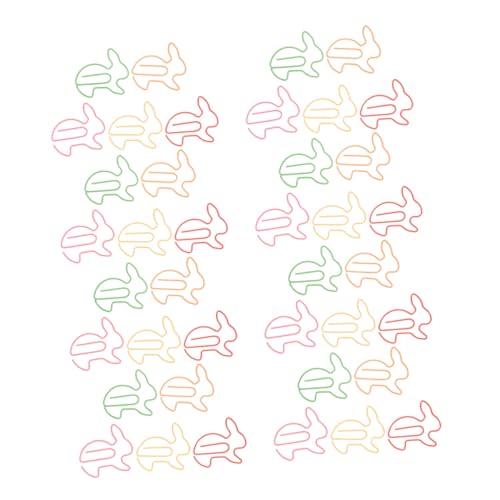 SEWACC 100 Stück Süße Kaninchen Clips Büroklammern Aus Metall Hasenform Metallklammern Für Papier Kaninchenform Kaninchenform Lesezeichenklammern Büroklammern Süßer Eisendraht von SEWACC