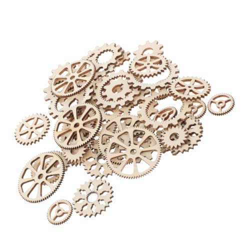 SEWACC 100 Stück Teiliges DIY Holz Unbemalt Robuste Holz gear Wheels für Basteln Malen Scrapbooking und Dekoration Originelles Familienspielzeug Fantasie und Problemlösung von SEWACC