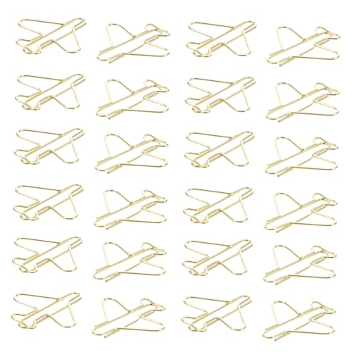 SEWACC 100 Stück Teiliges Flugzeug Metallklammern Dekorative Electroplattierte Büroklammern und Robust Vielseitig für Dokumentenorganisation Praktische Planer und Lesezeichen Clips von SEWACC