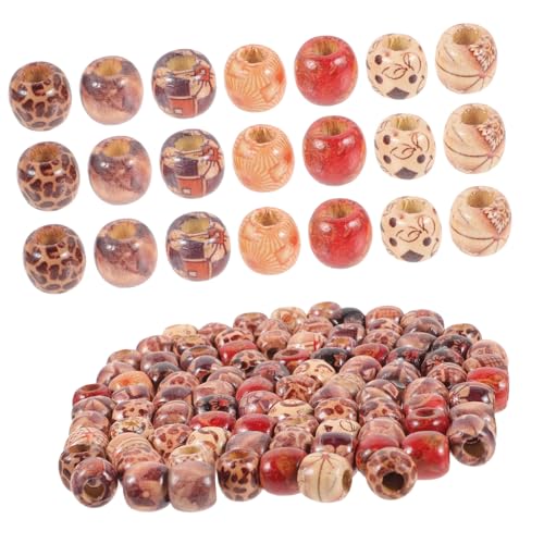 SEWACC 100 Stück Teiliges Holzperlen für Dreadlocks Leichte Polierte Haarperlen für Zöpfe und Haarschmuck Vielseitige Afroamerikanische Haarschmuck accessoires für Männer und Frauen von SEWACC