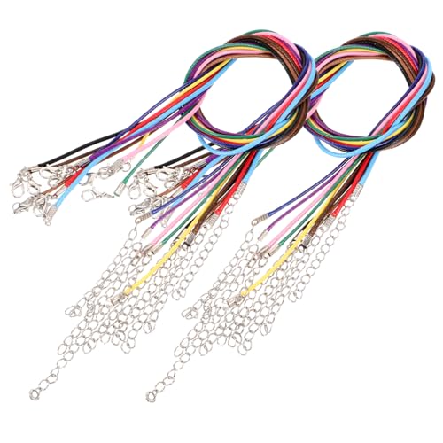 SEWACC 100 Stück Teiliges Lederband mit Metallverschluss Gewachste Halskettenbänder in Farben Langlebige Schmuckkordeln für DIY Schmuckherstellung Komfortabel und Einfach zu Verwenden von SEWACC