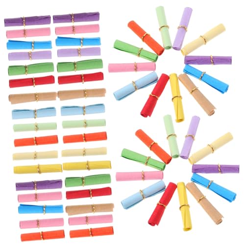 SEWACC 100 Stück Teiliges Mini Wunschpapier Farbiges Dekoratives Papier Dickes Blanko Papier für Liebesbotschaften DIY Wunscherfüllungsflaschen Kleine Papierrollen für Romantische von SEWACC