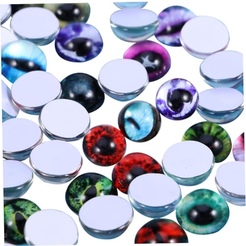 SEWACC 100 Stück Tieraugen Cabochons Multifunktionale Glasperlen für DIY Schmuck Lifelike Bastelaugen für Puppen und Skulpturen Kreative Bastelideen für Erwachsene von SEWACC