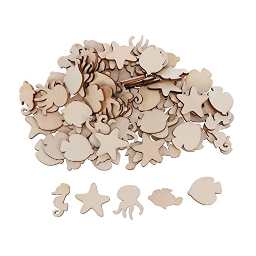 SEWACC Ozean-Dekor 100 Stück Holzscheiben Dekoration Aus Holz Hölzern Kind Holzmaserung Ornamente Für Kinder von SEWACC