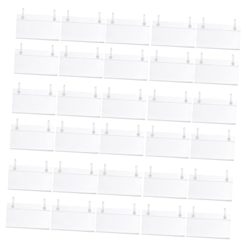 SEWACC 100 Stück Transparente Etikettenhalter für Drahtregale Wiederverwendbare Preisschildhalter mit Haken Geeignet für Einzelhandel Supermarkt und Lager Einfaches Wechseln der von SEWACC