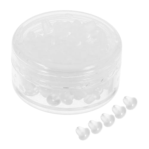 SEWACC 100 Stück Transparente Silikon Ohrringstopper Ohrstecker Verschluss Ohrhänger Sicherheitsverschluss Kompatibel mit Stecker Creolen und Haken Leicht Langlebig Hautfreundlich von SEWACC