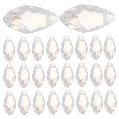 SEWACC 100 Stück Tropfenförmige Ab Glasperlen mit Delikate Spacer Perlen für DIY Halsketten Ohrringe und Schmuckzubehör zum Auffädeln und Basteln Vielfältiger Accessoires SEWACC 100 Stück Tropfenförmige Ab Glasperlen mit Delikate Spacer Perlen für DIY Halsketten Ohrringe und Schmuckzubehör zum Auffädeln und Basteln Vielfältiger Accessoires von SEWACC