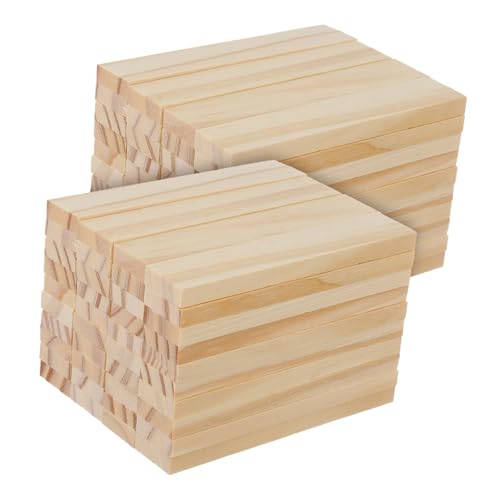 SEWACC 100 Stück Unbearbeitete Holzbausteine Robuste Bauklötze für Diy Projekte für Vorschule und Gruppenaktivitäten von SEWACC