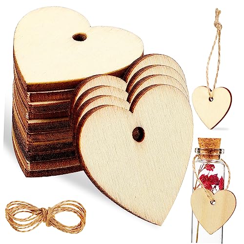 SEWACC 100 Stück Unbehandelte Holzherzen mit Löchern DIY Bastelstücke für Hochzeitsdekoration Partyverzierungen Juteschnur für Gravuren und Kreative Projekte SEWACC 100 Stück Unbehandelte Holzherzen mit Löchern DIY Bastelstücke für Hochzeitsdekoration Partyverzierungen Juteschnur für Gravuren und Kreative Projekte von SEWACC