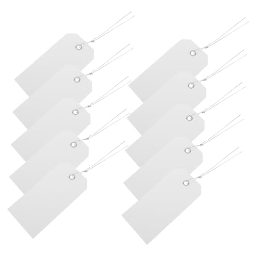 SEWACC 100 Stück Weiße PVC Versand und Kofferanhänger mit Metallöse und Drahtbindung Robuste Reißfeste Blanko Etiketten für Gepäck Koffer Rucksäcke und Vielseitige Beschriftung SEWACC 100 Stück Weiße PVC Versand und Kofferanhänger mit Metallöse und Drahtbindung Robuste Reißfeste Blanko Etiketten für Gepäck Koffer Rucksäcke und Vielseitige Beschriftung von SEWACC