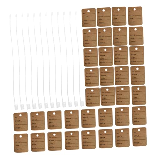 SEWACC 1000 Stück Beschreibbare Preisetiketten aus Kraftpapier mit Schnur Hängeetiketten für Kleidung Schmuck und Diy Größenetiketten für Einzelhandel und Merchandise Darstellung von SEWACC