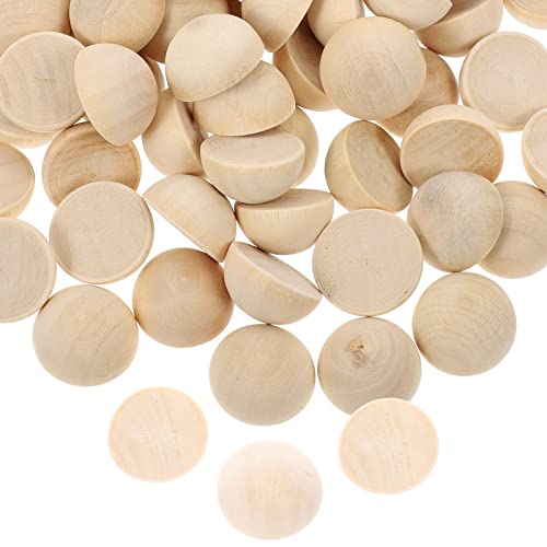 SEWACC 100St Halbkugel Holzperlen unvollendete Charms-Perlen Bastelbedarf für Kinder spielzeug für kinder kinderspielzeug Bastelmaterial Girlande halbe Perlen DIY-Perlen Jesus Schmuck von SEWACC