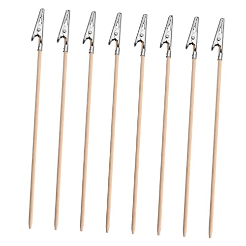 SEWACC 100Stücke Bambus Krokodilklemmen Set DIY Modellierungstool Lange Krokodilklemmen für Fotos Memos und Bastelarbeiten Zubehör für Heimwerkerprojekte von SEWACC