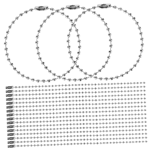 SEWACC 100Stücke Einstellbare Kugelkette Silber für Schlüsselanhänger Hundemarken DIY Schmuckherstellung und Mehr Hochwertiger Perlenverbinderverschluss SEWACC 100Stücke Einstellbare Kugelkette Silber für Schlüsselanhänger Hundemarken DIY Schmuckherstellung und Mehr Hochwertiger Perlenverbinderverschluss von SEWACC