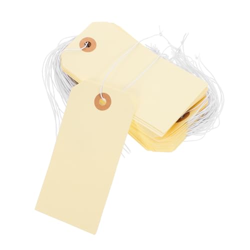 SEWACC 100Stücke Schmuckanhänger mit Elastischer Schnur Beschreibbare Preisschilder aus Praktische Etiketten für Preisdisplay für Schmuck und Kleidung von SEWACC