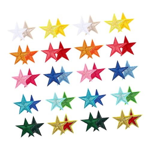 SEWACC 102 Stück Teiliges Bunte Stern Bügelflicken aus Langlebigem Polyester Kleine Aufnäher zum Aufbügeln für Diy Kleidung Rucksäcke Hüte und Taschen Einfache Anwendung Farbenfrohe von SEWACC