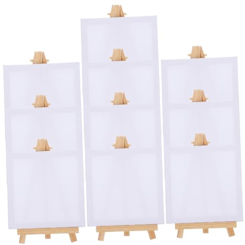 SEWACC 10Sätze Mini Leinwandrahmen mit Staffelei für Öl und Acrylmalerei für Künstler Anfänger und Studenten für Zuhause und Galerie Wände von SEWACC
