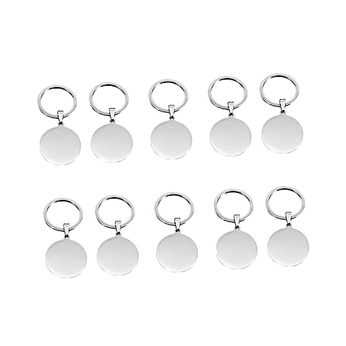 SEWACC Runde Schlüsselanhänger Blanker 10-teiliges Metall-schlüsselanhänger-set Für Modeaccessoires Und SEWACC Runde Schlüsselanhänger Blanker 10-teiliges Metall-schlüsselanhänger-set Für Modeaccessoires Und von SEWACC