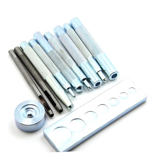 SEWACC 11 Stück Teiliges Lederhandwerk Druckknopfwerkzeug mit Robustem Metall Lochstanzer Niet und Druckknopf Setter Basis für DIY Handwerk und Lederarbeiten SEWACC 11 Stück Teiliges Lederhandwerk Druckknopfwerkzeug mit Robustem Metall Lochstanzer Niet und Druckknopf Setter Basis für DIY Handwerk und Lederarbeiten von SEWACC