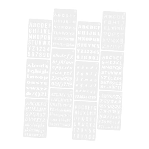 SEWACC 12 Blatt Wiederverwendbare Buchstaben Schablonen Pet für DIY Holzmalerei Praktische Malvorlagen für Kreative Bastelarbeiten und Dekoration SEWACC 12 Blatt Wiederverwendbare Buchstaben Schablonen Pet für DIY Holzmalerei Praktische Malvorlagen für Kreative Bastelarbeiten und Dekoration von SEWACC