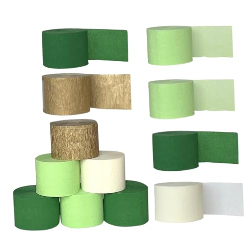SEWACC 12 Rollen Avocado Grün Krepppapier Luftschlangen Weiches Langlebiges Party Dekorationspapier Einfach zu Binden Vielseitig für Hochzeit Geburtstag Babyparty und Bastelprojekte von SEWACC