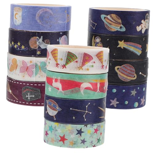 SEWACC 12 Rollen Dekoratives Funkelndes Washi Tape Dünnes Leuchtendes Klebeband für Scrapbooking DIY Handwerk Tagebücher Planer und Geschenkverpackungen Bastelband SEWACC 12 Rollen Dekoratives Funkelndes Washi Tape Dünnes Leuchtendes Klebeband für Scrapbooking DIY Handwerk Tagebücher Planer und Geschenkverpackungen Bastelband von SEWACC