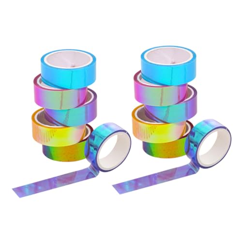 SEWACC 12 Rollen Teiliges Dekoratives Washi Klebeband Selbstklebende Wasserfeste Farbverlauf Tapes für Scrapbooking Hand Account Notizbücher Planer Buntes Masking Tape von SEWACC