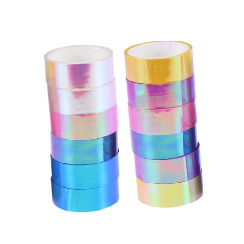 SEWACC 12 Rollen Teiliges Regenbogen Film Tape Wasserfestes Dekoratives Klebeband in Farben Weiß Blau Gelb Rosé Lila Stark Haftend für Scrapbooking DIY Bastelprojekte und SEWACC 12 Rollen Teiliges Regenbogen Film Tape Wasserfestes Dekoratives Klebeband in Farben Weiß Blau Gelb Rosé Lila Stark Haftend für Scrapbooking DIY Bastelprojekte und von SEWACC