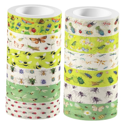 SEWACC 12 Rollen Transparentes Washi Tape mit Insekten und Schmetterlingsmotiven Selbstklebendes Scrapbooking Klebeband für DIY Handarbeit Tagebuch Fotoalbum und Kreative Dekoration SEWACC 12 Rollen Transparentes Washi Tape mit Insekten und Schmetterlingsmotiven Selbstklebendes Scrapbooking Klebeband für DIY Handarbeit Tagebuch Fotoalbum und Kreative Dekoration von SEWACC
