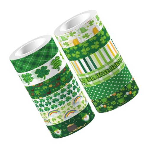 SEWACC 12 Rollen Vintage Washi Tape Klebeband mit Vierblättrigem Kleeblatt Design Vielseitig Einsetzbar für DIY Scrapbooking Dekoratives Klebeband für Album Sticker und Geschenkverpackung SEWACC 12 Rollen Vintage Washi Tape Klebeband mit Vierblättrigem Kleeblatt Design Vielseitig Einsetzbar für DIY Scrapbooking Dekoratives Klebeband für Album Sticker und Geschenkverpackung von SEWACC