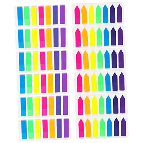 SEWACC 12 Sätze Bunte Haftnotiz Tabs Beschreibbare Seitenmarker für Bücher Notizen und Wasserdichte Index Tabs aus Pet für Schule Büro und Zuhause von SEWACC