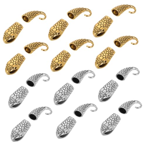 SEWACC 12 Sätze Schlangenarmbandverschluss Karabinerhaken Kreis Halskettenstapel Ring Umschalten Falten Schnalle Bausatz Edelstein Schublade Perlen Für Armbänder Crimpen Zinklegierung von SEWACC