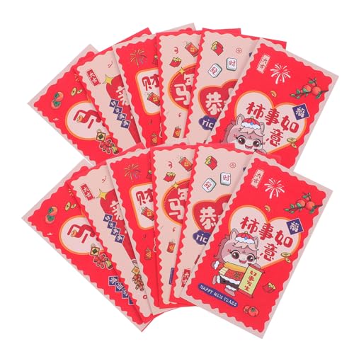 SEWACC 12 Stück Chinesische Rote Umschläge Jahr Des Pferdes mit Pferdemotiv Dickes Papier Traditionelle Hong Bao Geldtaschen für Frühlingsfest Hochzeit Geburtstag Lunar Year Party SEWACC 12 Stück Chinesische Rote Umschläge Jahr Des Pferdes mit Pferdemotiv Dickes Papier Traditionelle Hong Bao Geldtaschen für Frühlingsfest Hochzeit Geburtstag Lunar Year Party von SEWACC