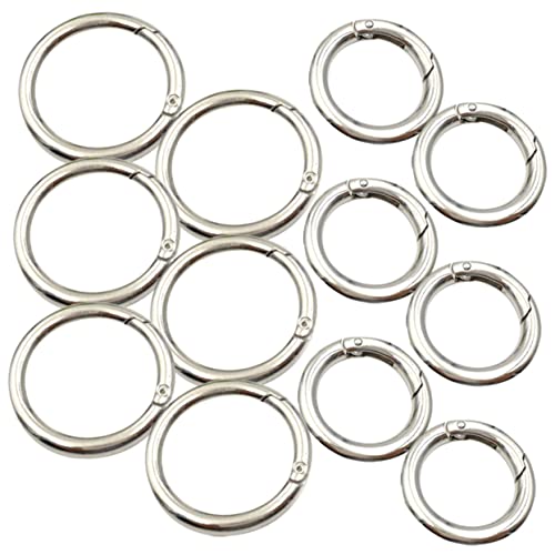 SEWACC 12 Stück Federringschnalle Ringe Haken für Schlüsselanhänger Kreis Karabinerhaken rundkarabiner schlüsselring mit karabiner runder Federring DIY liefert Zinklegierung Silver SEWACC 12 Stück Federringschnalle Ringe Haken für Schlüsselanhänger Kreis Karabinerhaken rundkarabiner schlüsselring mit karabiner runder Federring DIY liefert Zinklegierung Silver von SEWACC