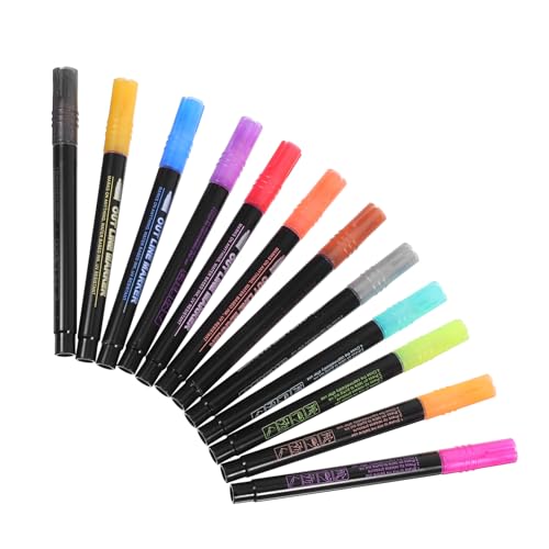 SEWACC 12 Stück Glitzer Marker mit Doppel Silber Kreative Outline Stifte für Kunst Basteln und Scrapbooking für Mädchen und Kinderzeichnungen SEWACC 12 Stück Glitzer Marker mit Doppel Silber Kreative Outline Stifte für Kunst Basteln und Scrapbooking für Mädchen und Kinderzeichnungen von SEWACC