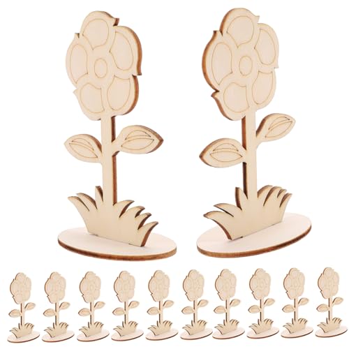 SEWACC 12 Stück Holzblumen Zum Basteln Unbehandeltes Holz Ausschnitte Für Die Heimdekoration Zum Bemalen Ihrer Eigenen Bastelornamente SEWACC 12 Stück Holzblumen Zum Basteln Unbehandeltes Holz Ausschnitte Für Die Heimdekoration Zum Bemalen Ihrer Eigenen Bastelornamente von SEWACC