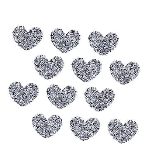 SEWACC 12 Stück Herzförmige Strass Patches Teiliges für Kleidung Taschen DIY Projekte Glänzende Applikationen zur Individuellen Gestaltung von Jeans Jacken und Mehr von SEWACC