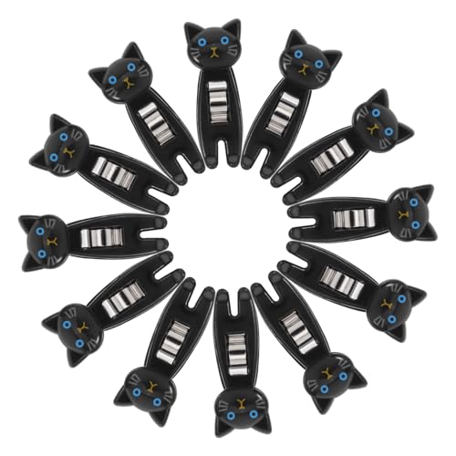 SEWACC 12 Stück Katzenform Memo Clip Halter Multifunktionale Büroklammern für Notizen Snacks und Dokumente für Schreibtischorganisation und Lebensmittelversiegelung von SEWACC