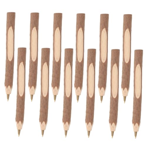 SEWACC 12 Stück Kugelschreiber Aus Holz Schwarze Kugelschreiber Kreative Kugelschreiber Kugelstifte von SEWACC