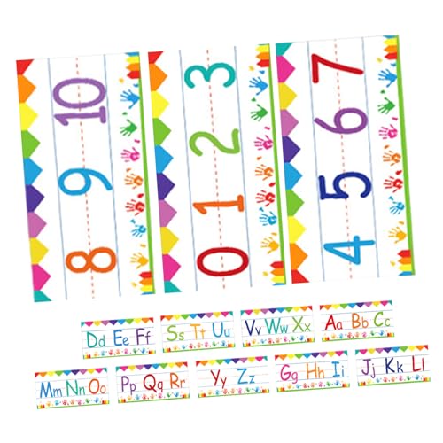 SEWACC 12 Stück Pinnwand Zahlenkarten Alphabet Bulletin Streifen Alphabet Zahlen Wandkunst Dekor Zahlen Karteikarten Abc Lernkarte Weiche Karteikarten Vorschul von SEWACC