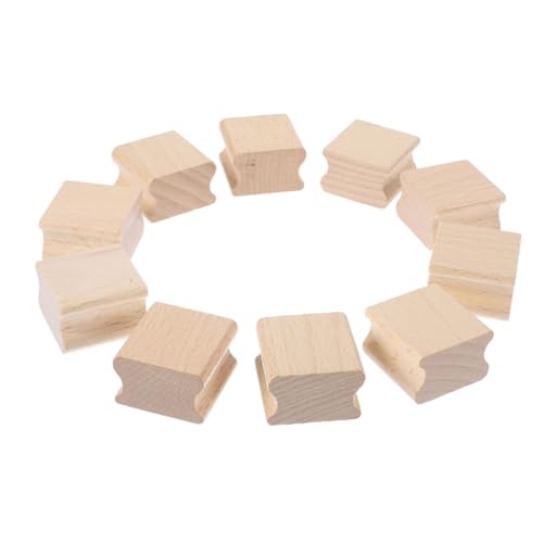SEWACC 12 Stück Quadratische Holzstempel Rohlinge mit Rillen für Diy Stempelherstellung und Kreative Bastelprojekte von SEWACC