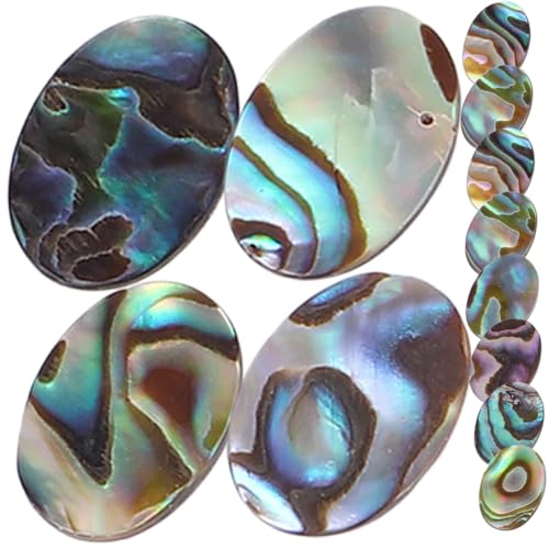 SEWACC 12 Stück Teiliges Abalone Muschel Cabochon Flach Rückseite Schmuckanhänger für DIY Ohrringe Halsketten Armbänder Kreative Bastelperlen mit Einzigartigen Farbmustern von SEWACC