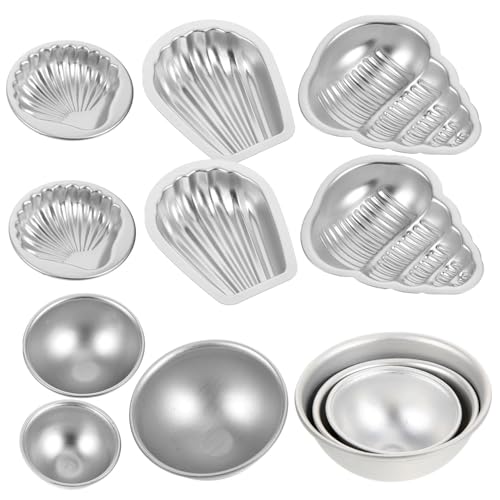 SEWACC 12 Stück Teiliges Aluminiumlegierung Badekugel formen für DIY Badebomben und Seifenherstellung Benutzerfreundlich Formstabil Einfaches Entformen Geeignet für Anfänger und Profis von SEWACC