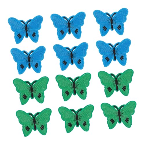 SEWACC 12 Stück Teiliges Bestickte Schmetterlings Patches zum Aufnähen und Aufbügeln Bunte Applikationen für Kleidung Rucksäcke und Jacken Dekorative und Reparierende Stoffaufnäher für von SEWACC