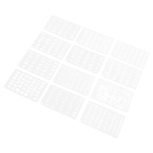 SEWACC 12 Stück Teiliges Buchstaben und Zahlenschablonen aus Langlebigem Pet Material Wiederverwendbar Waschbar für DIY Dekoration für Wandmalerei Einfache Anwendung für Türen und Räume von SEWACC