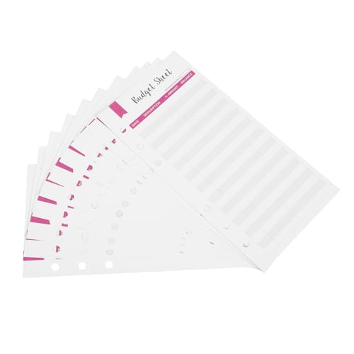 SEWACC 12 Stück Teiliges Budget nachfüllpapier Rot Ringordner Reißfestes Budgetblattpapier zur Einfachen Ausgabenplanung Glattes für challenge und Geldorganizer von SEWACC